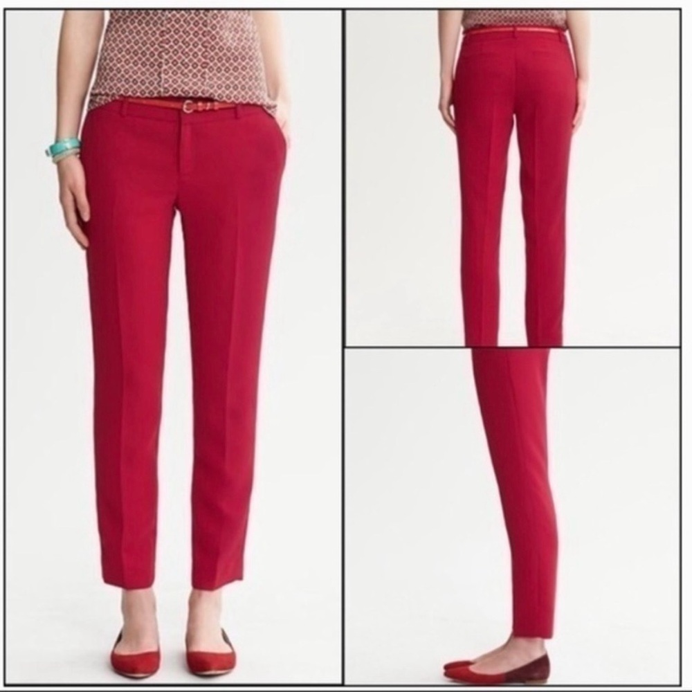Banana Republic Martin fit red fully lined dress pants, size 8 Long